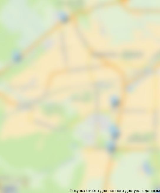 Рис.9. Расположение гостиниц и баз отдыха на карте Всеволожска