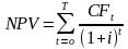 Net present value (NPV) shall be calculated according to formula 1.