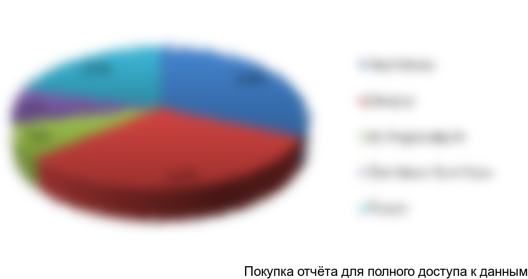 Рисунок 18 Структура импорта по основным препаратам за 2012 год с стоимостном выражении, %