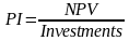 Индекс прибыльности PI рассчитывается по формуле 4.