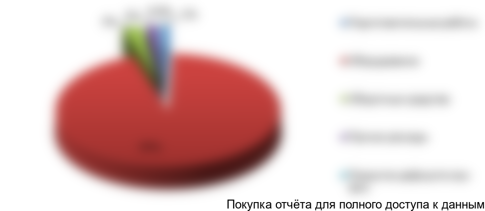 Рисунок 7.2. Структура инвестиционных затрат по проекту, %