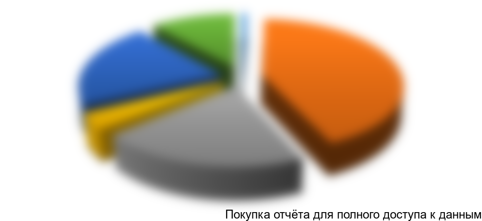 Рисунок 6.1. Структура инвестиционных затрат по проекту, %