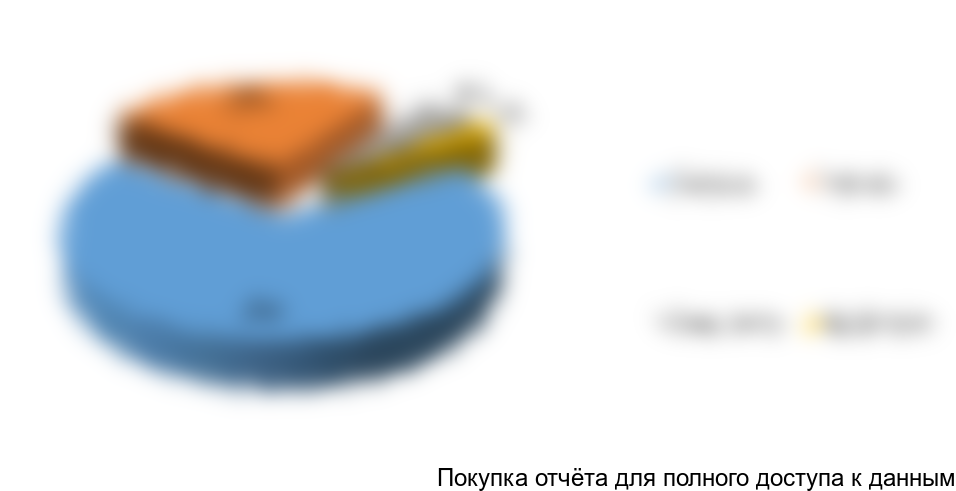 Рисунок 14. Структура рынка разливного пива в России по типам и сортам пива, %