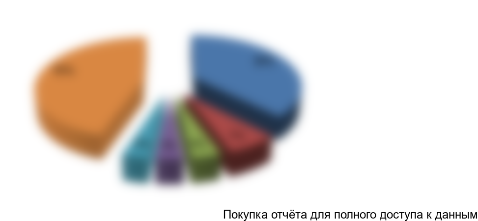 Рисунок 19. Доля рынка ТОП-5 конкурентов по покупке-продаже валюты в стоимостном выражении в 2015 году