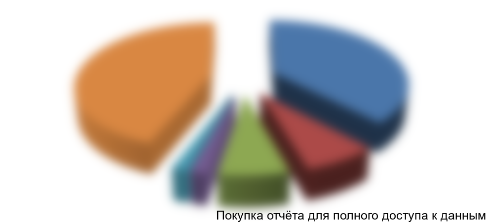 Рисунок 23. Доля рынка ТОП-5 конкурентов по эмиссии предоплаченных карт в 2015 году