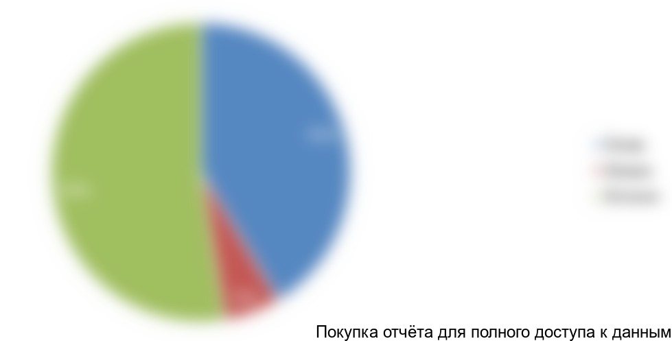 Рисунок 6. Структура рынка фрезерных станков стран Прибалтики, %