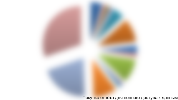 Рисунок 14 Распределение долей рынка между туроператорами по направлению Франция (в %)