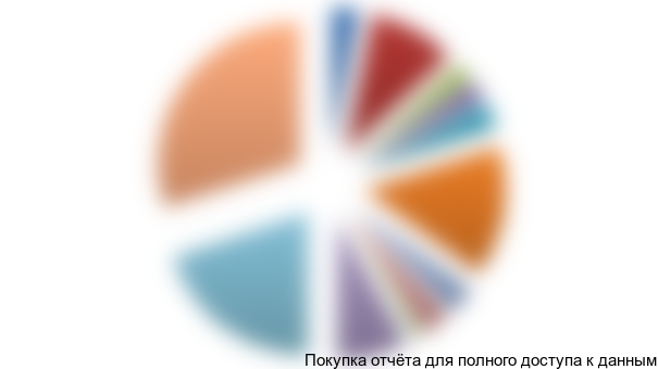 Рисунок 15 Распределение долей рынка между туроператорами по направлению Нидерланды (в %)