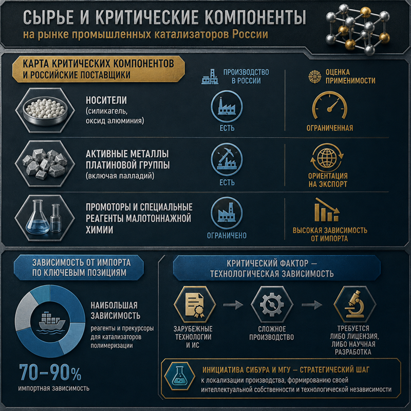 Сырье и критические компоненты на рынке промышленных катализаторов России
