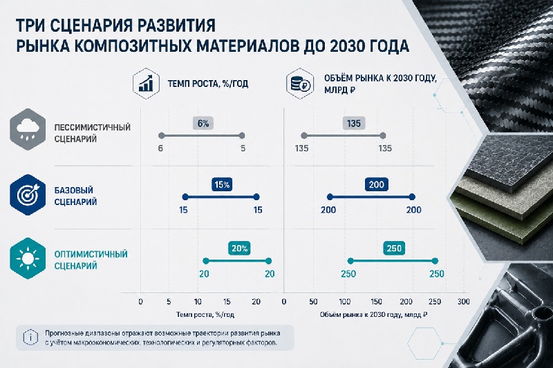 Три сценария развития рынка композитных материалов до 2030 года