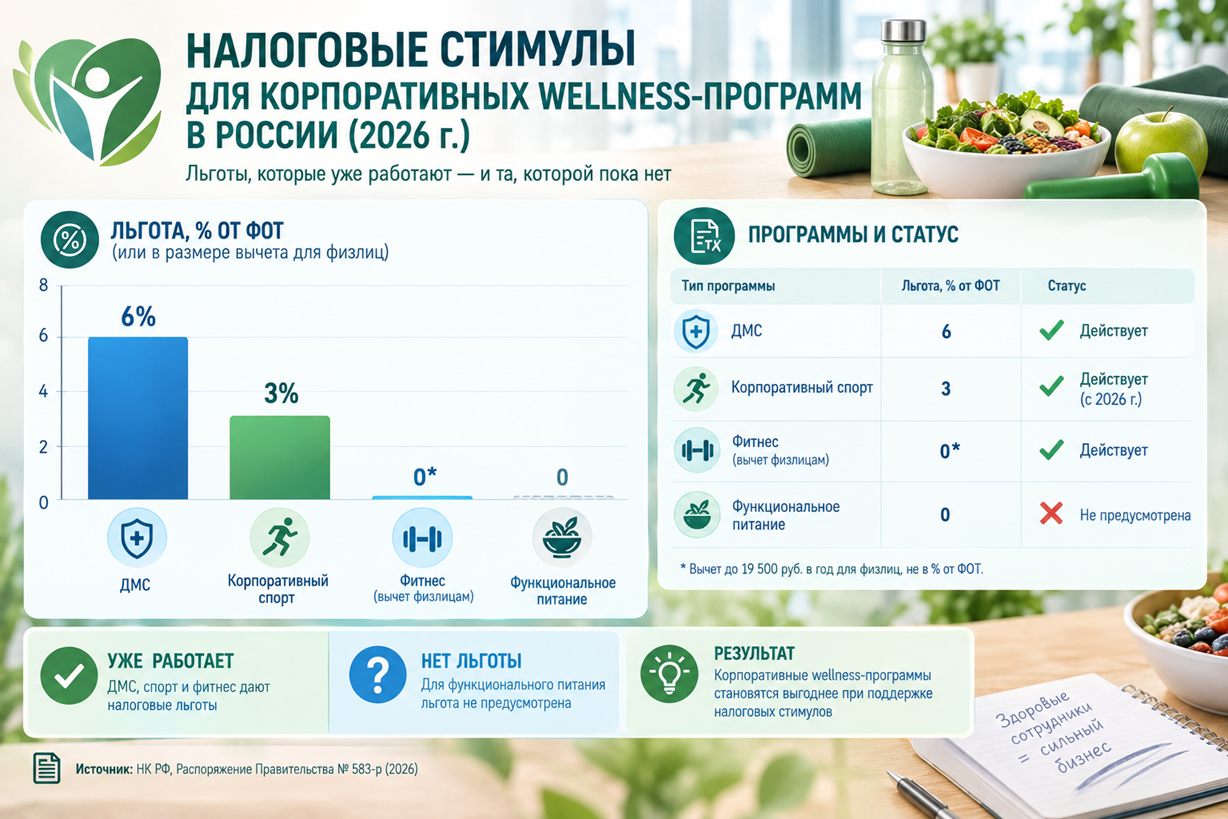 Налоговые стимулы для корпоративных wellness-программ в России в 2026 году