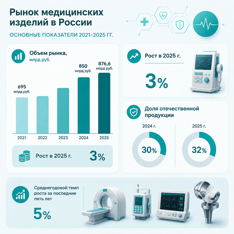Основные показатели рынка медицинских изделий России в 2021&ndash;2025 гг.
