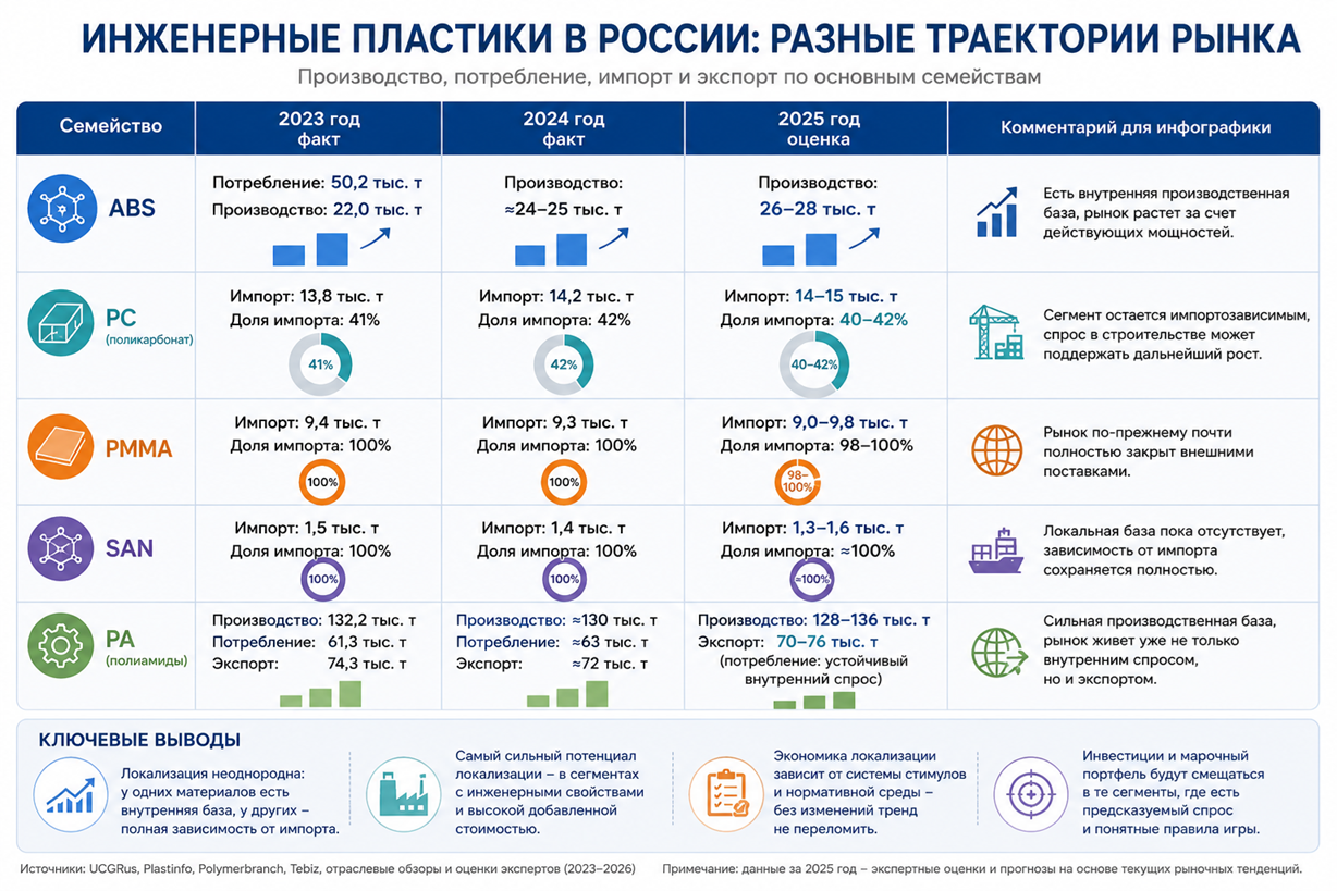 Инженерные пластики в России: разные траектории рынка