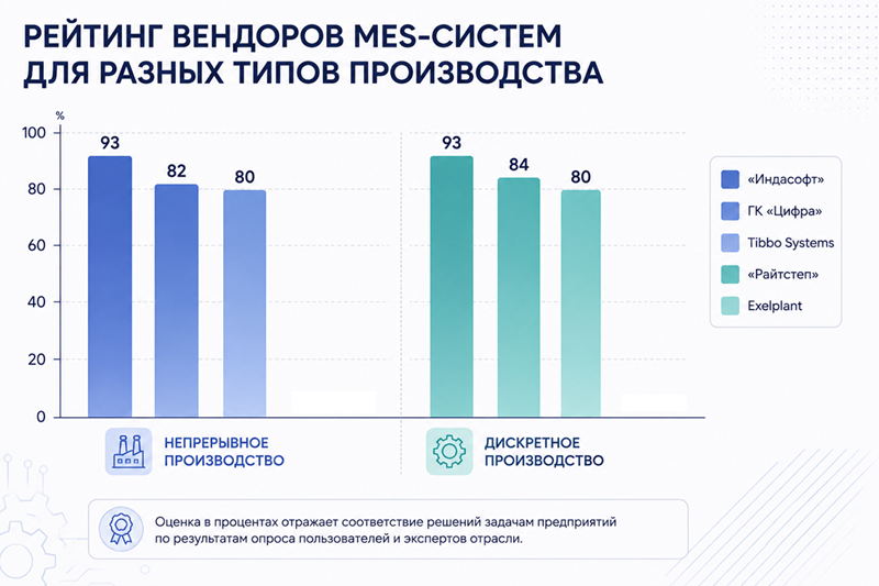 Рейтинг вендоров MES-систем для разных типов производства