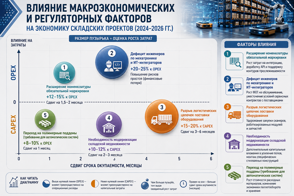 Влияние макроэкономических и регуляторных факторов на экономику складских проектов (2024–2026 гг.)