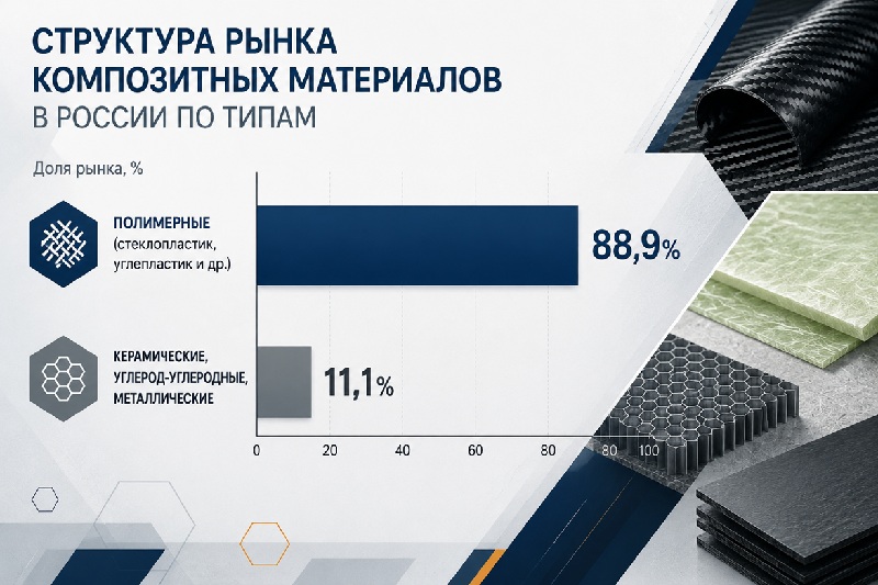 Структура рынка композитных материалов России по типам