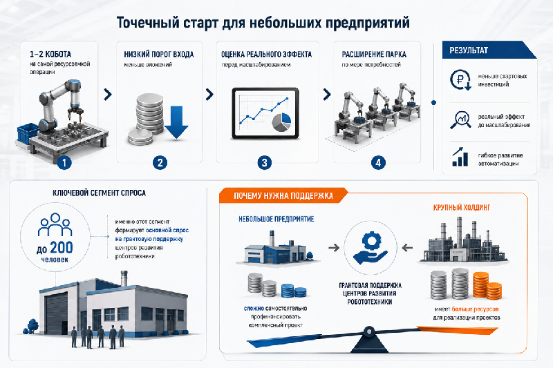 Внедрение коботов на небольших предприятиях