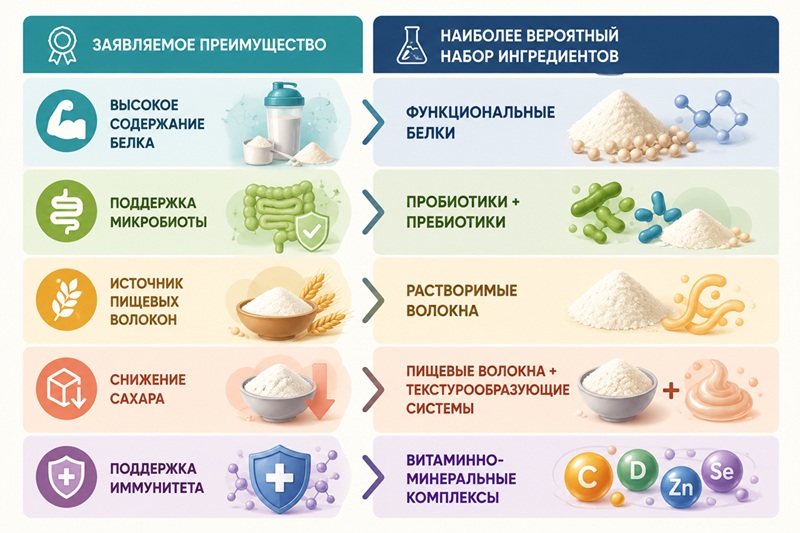 Позиционирование молочных продуктов на основе применяемых функциональных ингредиентов